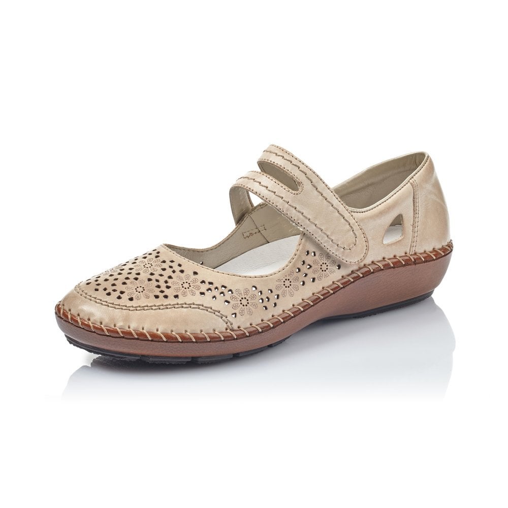 Rieker Skor Dam Beige - Hook & Loop Shoes | 713685UCY